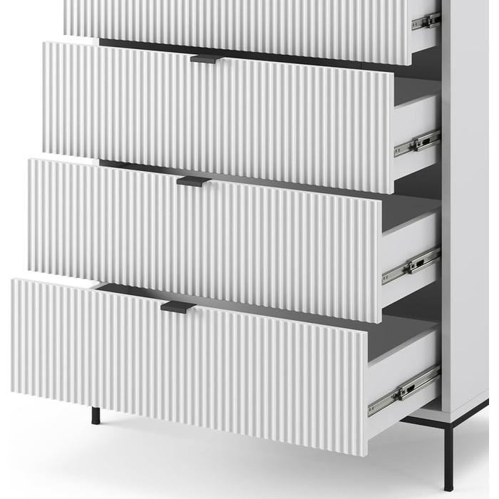 Комод Vicco Eliza білий 76x120 см з 5 ящиками, МДФ, сучасний дизайн