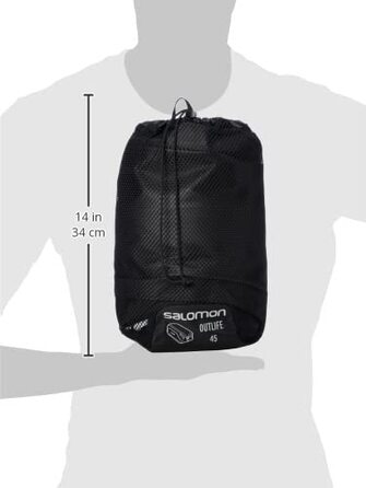 Сумка-баул Salomon Duffel 45 л для подорожей, унісекс, міцна, чорна