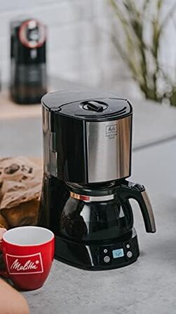 Кавоварка Melitta Enjoy Top Timer, фільтр, скляна колба, таймер, 10 чашок, чорна