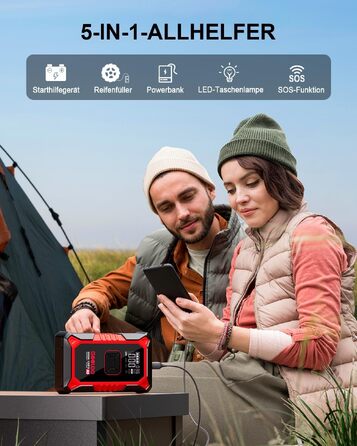 Пусковий пристрій GOOLOO A3 Jump Starter 3000A з компресором 150 PSI та функцією Powerbank