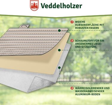 Водонепроникна пляжний коврик Veddelholzer Boho 200 x 200 см, ізольована підстилка для пікніка, кемпінгу та парку, стійка до піску