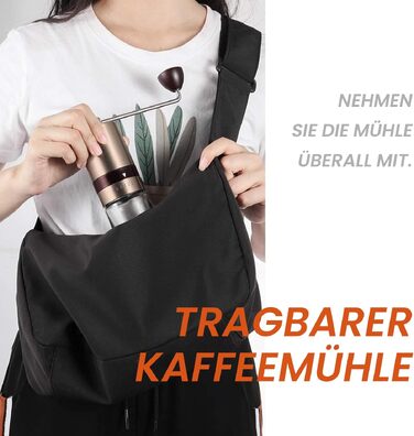 Кавомолка ручна Vevok Chef Roségold для еспресо та френч-пресу, конічні жорна з нержавіючої сталі, регульований помел