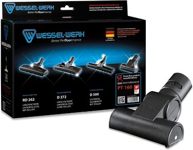 Турбощітка Wessel-Werk PT160 для пилососа, ручна, ідеальна для шерсті тварин, для меблів та авто, насадка з аксесуарами для очищення