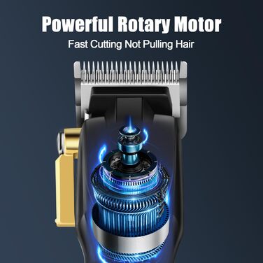 HIENA PRO професійна машинка для стрижки волосся для чоловіків, бездротова, T-лайнер, набір для стрижки, акумуляторна, з LED-дисплеєм, чорна/золота, подарунок для чоловіків