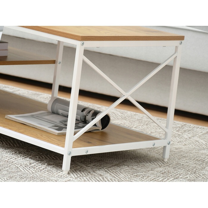 Журнальний стіл Mebel-Partner прямокутний, 100 x 50 x 43 см, білий