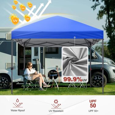 Павільйон садовий водонепроникний ABCCANOPY Pop-Up 2.4x2.4м синій для фестивалів та захисту від сонця