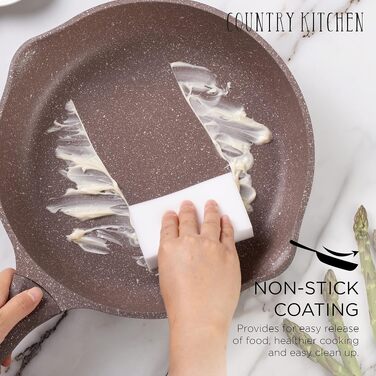 Набір посуду Country Kitchen з антипригарним покриттям, литий алюміній, 11 предметів, кремовий колір – для щоденного приготування їжі