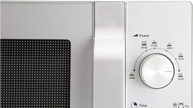 Мікрохвильова піч Sharp R204S, 20 л, 800 Вт, 6 режимів, срібляста, таймер, розморожування за вагою, скляний піддон 24,5 см