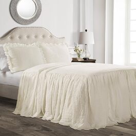Покривало Lush Decor з рюшами, поліестер, світло-жовте/слонова кістка, на ліжко King Size