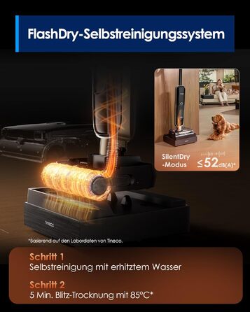 Tineco Floor One S9 Master: Потужний акумуляторний пилосос 2-в-1 для вологого та сухого прибирання, 22000 Па, анти-заплутування, гаряче сушіння 85°C, до 50 хв роботи, для твердих підлог та шерсті тварин