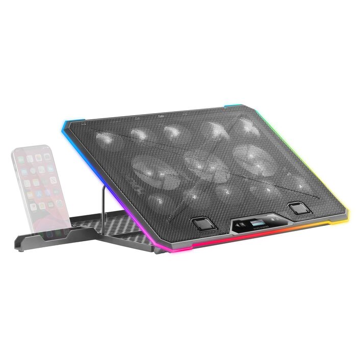 Охолоджуюча підставка для ноутбука Mars Gaming MNBC-Ultra, 140мм вентилятор, RGB Chroma, 5 рівнів нахилу, для ноутбуків до 18
