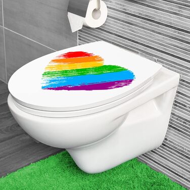Сидіння для унітазу Cornat Rainbow, білий, термопласт, з малюнком веселки, плавне закривання, легке очищення