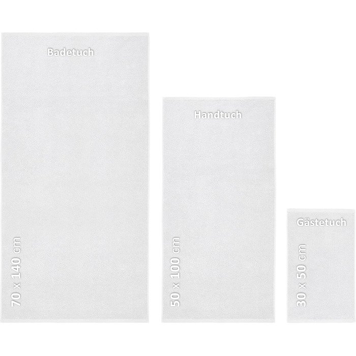 Рушники BEAUTEX Premium, набір 2 шт., 70x140 см, 100% бавовна, європейського виробництва, Oeko-TEX, білі, 550 г/м², махрові для ванної кімнати
