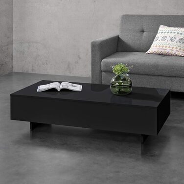 Журнальний стіл [en.casa] Lärketorp 115x55x31 см, чорний, стіл для вітальні, кавовий, приставний, для дивану
