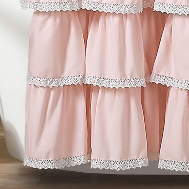 Шторка для душу Lush Decor Ella з рюшами, 183x183 см, червона