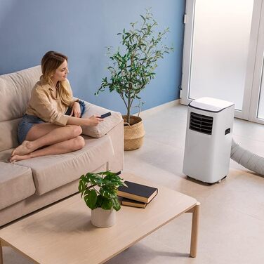 Мобільний кондиціонер Cecotec ForceClima 7100 7000 BTU з LED дисплеєм, 4 режими, 2 швидкості, охолодження до 15 м² (пульт ДУ + сенсор + APP)