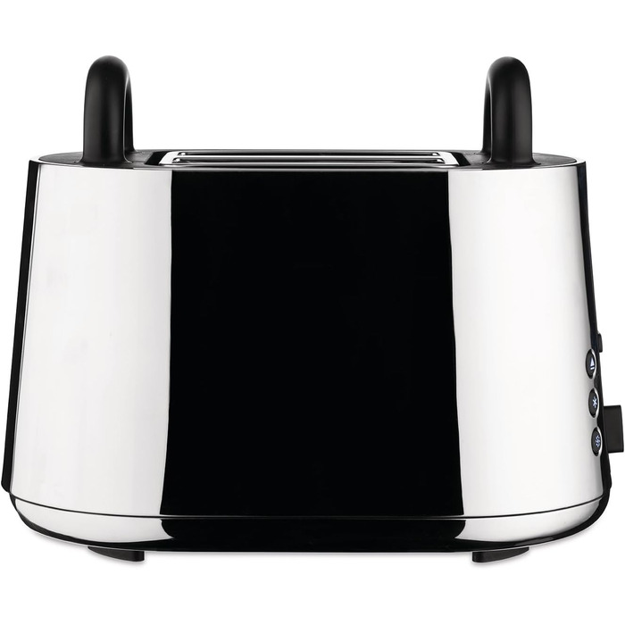 Тостер Alessi Plissé MDL08 W - Дизайнерський тостер з 6 рівнями підсмажування, термостійкий пластик, європейська вилка 850 Вт, чорний