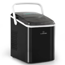 Льодогенератор Klarstein Mini 2л, самочищення, 12кг/доба, чорний, для великих і малих кубиків льоду, сенсорне керування