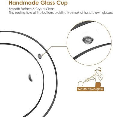 Набір склянок для лате макіато та капучино glastal з двостінним боросилікатним склом, 6 шт по 350 мл