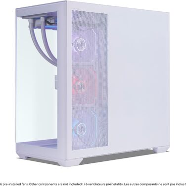 Корпус для ПК Spirit of Gamer Spark Arctic, ігровий Mid Tower, сумісний з ATX/MATX/MITX, з акваріумним дизайном, 6 ARGB вентиляторів 120 мм, загартоване скло 4 мм спереду та збоку