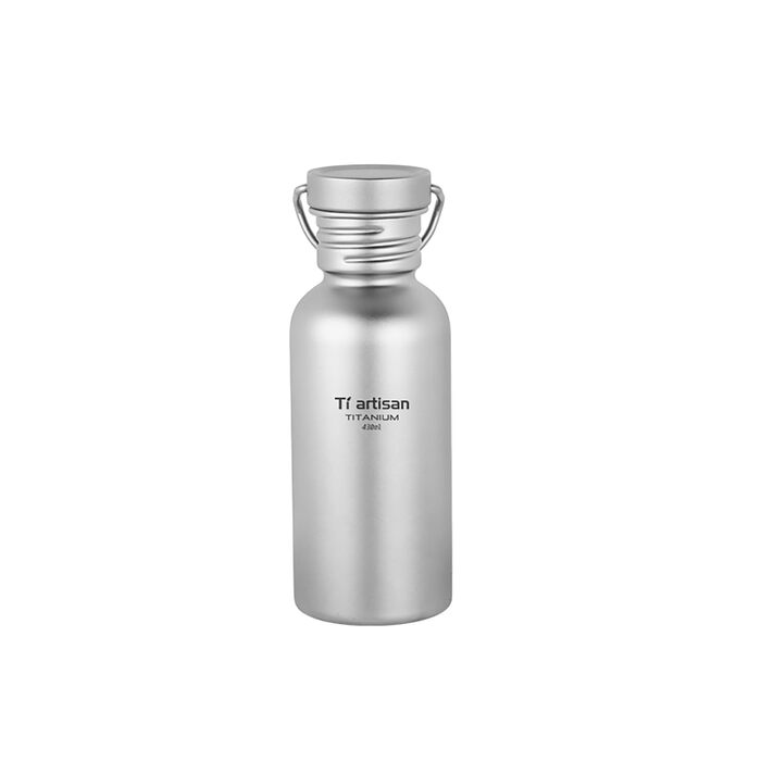 Титанова фляга Ti Artisan Titan-Trinkflasche 430 мл: спортивна, легка, герметична для кемпінгу, туризму, велоспорту