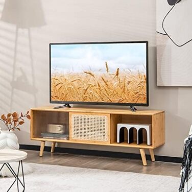 Тумба під телевізор COSTWAY HV10404NA-VC, 120,5x31x45,5 см, дерев'яна