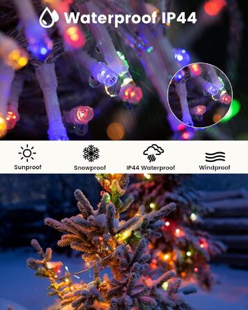 Світлодіодна гірлянда 50м 500 LED для вулиці та дому, багатоколірна та тепла біла, 11 режимів, водонепроникна з таймером для Різдва та вечірок