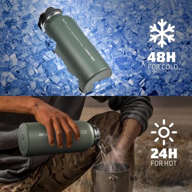 Фляга спортивна OneTigris Edelstahl 0.9л (32oz) - ізольована, для велосипеда, кемпінгу, йоги, спортзалу, страйкболу, зелена