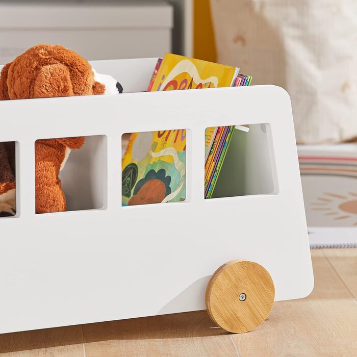 Дитяча полиця для іграшок і книг SoBuy KMB41-W, органайзер, біла, 68x33x43 см