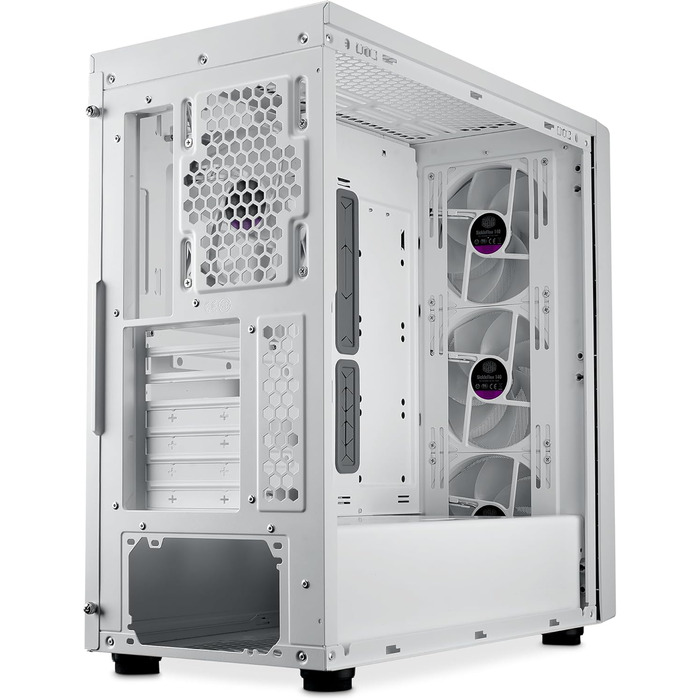 Корпус Cooler Master MasterBox 600 E-ATX білий, з прозорою скляною стінкою, підтримка радіатора 420 мм, ARGB-PWM вентилятори, USB 3.2 Gen2x2 Type-C