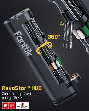 Fanttik F2 Master Mini Мультитул Акумуляторний: Полірування, 3D-друк, Свердління, Гравіювання - 35 насадок, 5 швидкостей, NeoPulse мотор