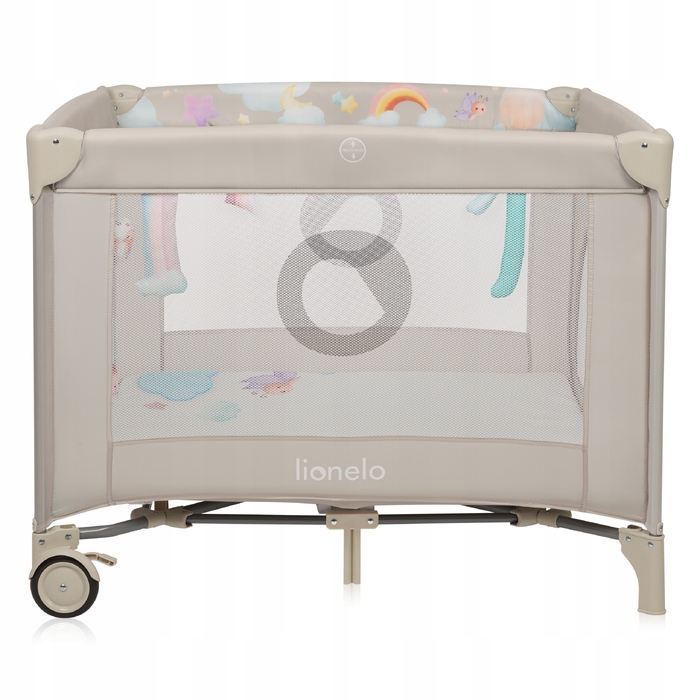 Манеж для дитини Lionelo Mille+ складаний, з матрацом, сумкою для транспортування та колесами