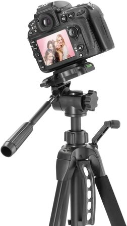 Штатив Hama 3D для камери та смартфона, легкий фотоштатив 153 см, трипод із трьохпозиційною головкою, для відеокамери та дзеркальної камери, чорний