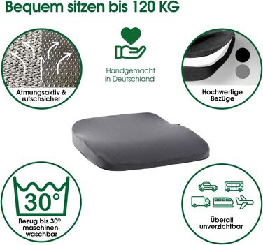 Ортопедична автомобільна подушка Vital Kissen, клиноподібна, ергономічна, для сидіння, підтримка спини, стегон і колін, чорна