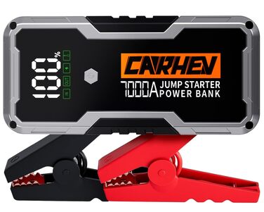 Бустерний пускач CARHEV 7000A для авто 12В (до 10.0L бензин/дизель), Powerbank з QC 3.0 USB та LED-ліхтарем