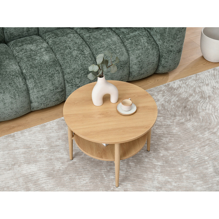 Круглий кавовий столик Mebel-Partner, 60 x 60 x 45 см, дуб
