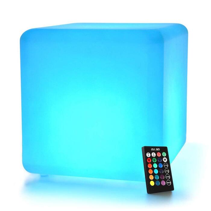 Світлодіодний куб-пуф Mr.Go 30x30x30 см RGB з пультом, акумуляторний, водонепроникний, для дому, спальні, басейну, вечірок