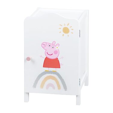Дитяча шафа для лялькового одягу Peppa Pig, дерев'яна, біла, з малюнком з мультсеріалу, меблі для ляльок, для зберігання аксесуарів