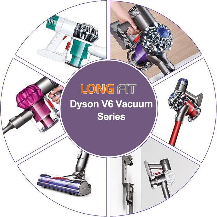 Акумулятор для пилососа Dyson V6 DC62 LONGFIT 6500mAh Li-ion, сумісний із моделями Animal, Trigger, Fluffy, Motorhead, Absolute, DC58, DC59, DC61, DC62, DC72, DC74, SV03, SV05, SV06, SV07, SV09